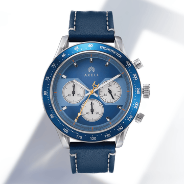 Pitstop Blue Leather Strap