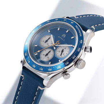 Pitstop Blue Leather Strap