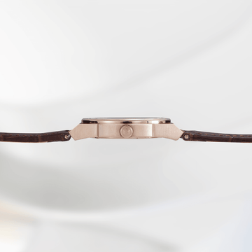 Vanguard Rosegold Tan Leather Strap