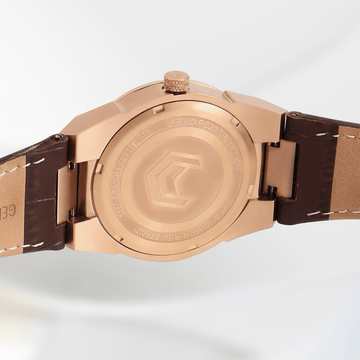 Vanguard Rosegold Tan Leather Strap